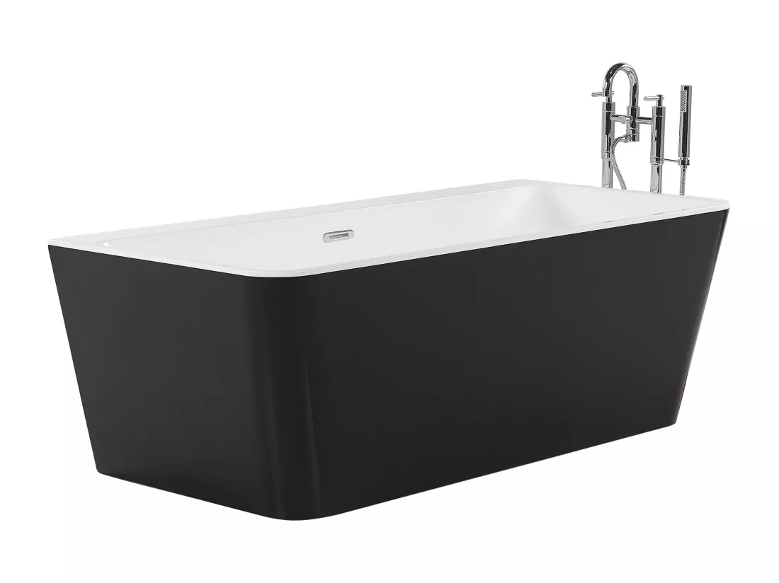 Baignoire semi-îlot noire 170 x 80 cm HASSEL