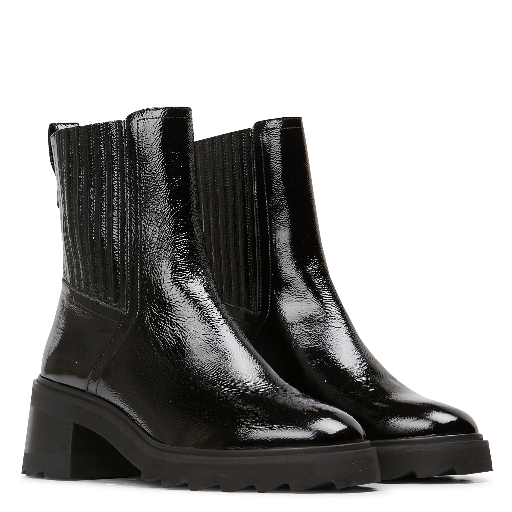 LISON - Bottines en cuir verni | Noir