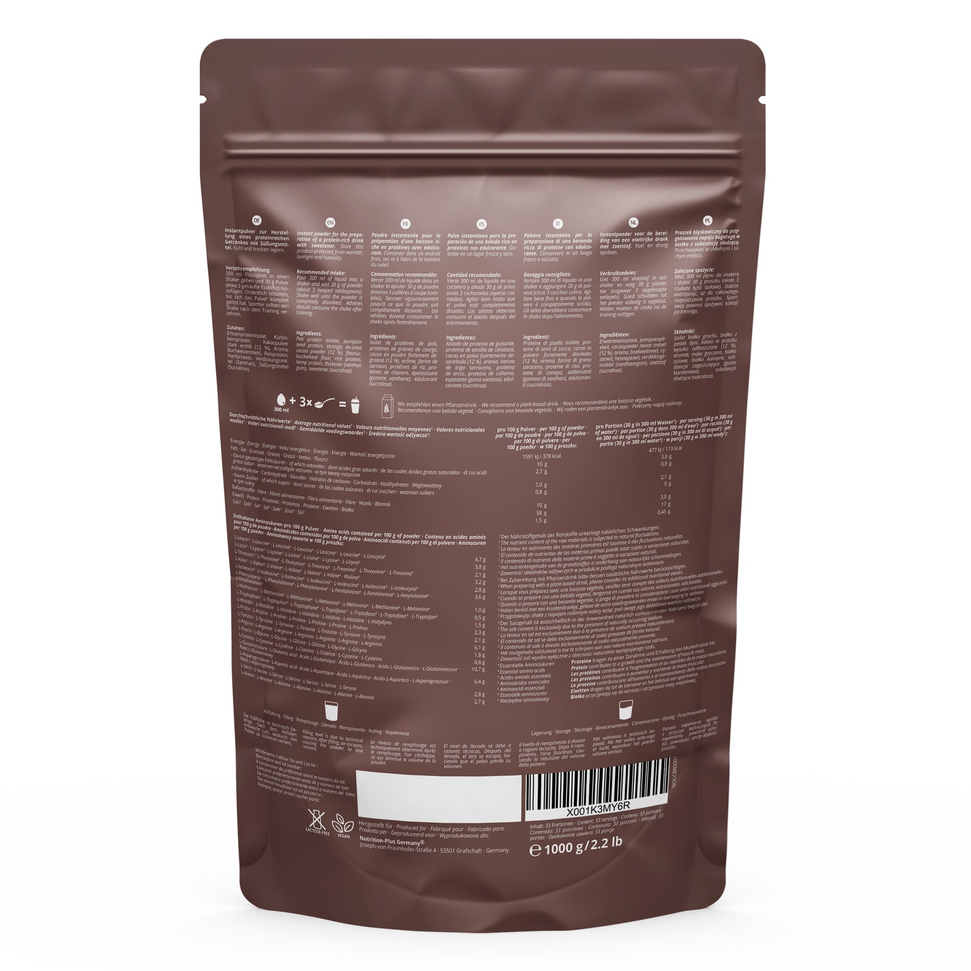 Nutri+ Milk Away Protein - Veganes Eiweißpulver ohne Soja