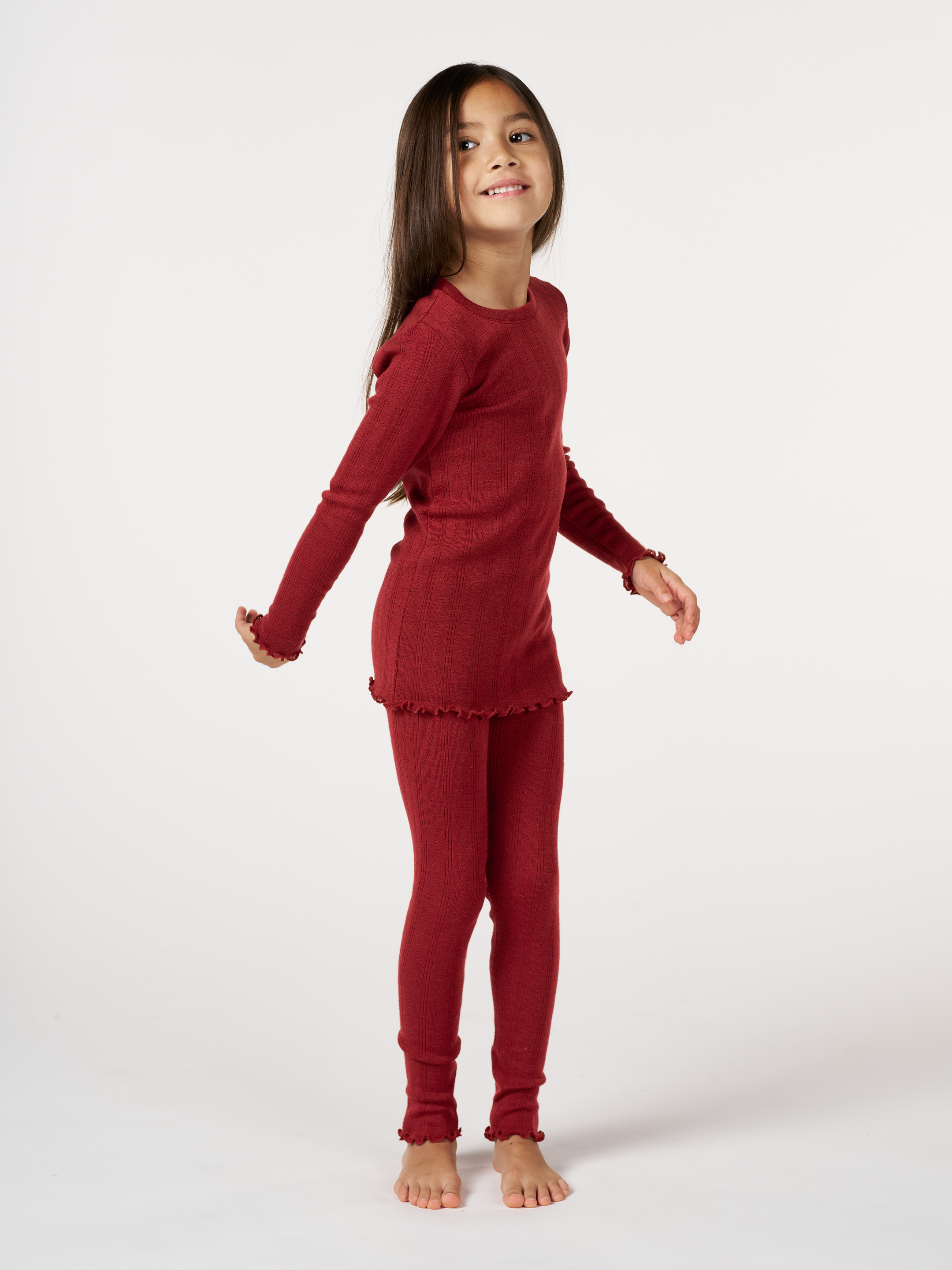 Pointelle legging van merinowol voor kinderen