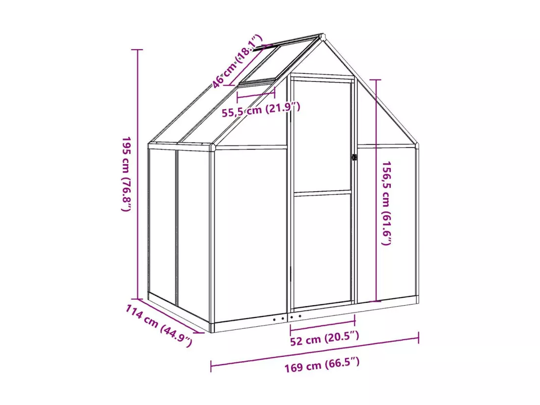 Serre tente abri plante aluminium 169 x 114 x 195 cm 02_0044485