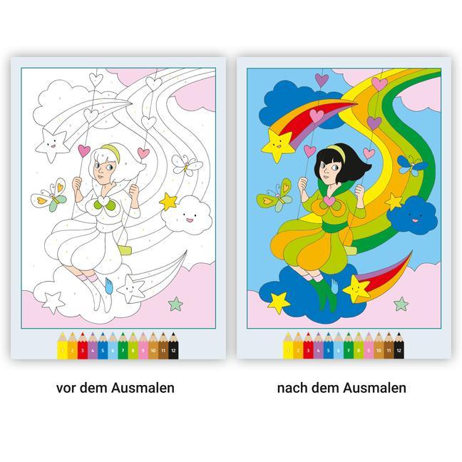 Ravensburger CreArt Malen nach Zahlen ab 5: Regenbogenland, Malbuch, 24 Motive