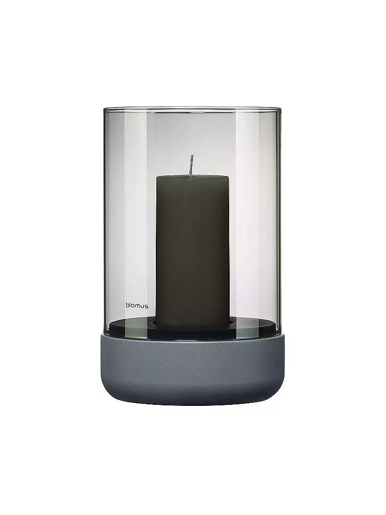 BLOMUS Windlicht CALMA 20cm Steelgrey Smoke grau
