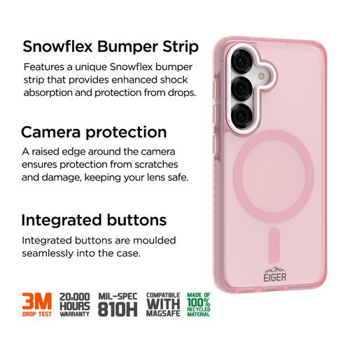 Samsung Galaxy S25 Blizzard Case GRS Schutzhülle aus Recycelten Materialien MagSafe-Modul (EGCA00839) - Pink