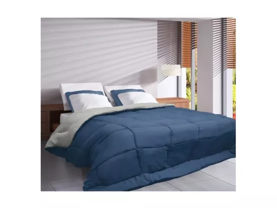 Couette Microfibre 400g/m2 CALGARY Petrole + Mastic 140x200cm