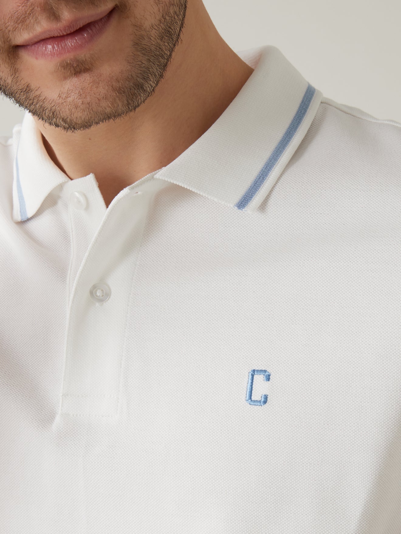 Polo maille piquée bicolore homme - coton bio