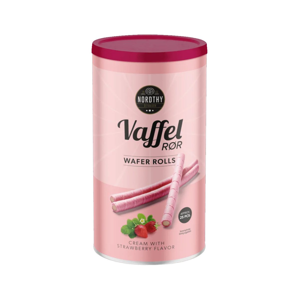 Nordthy Vaffelrør Jordbær - 250 g