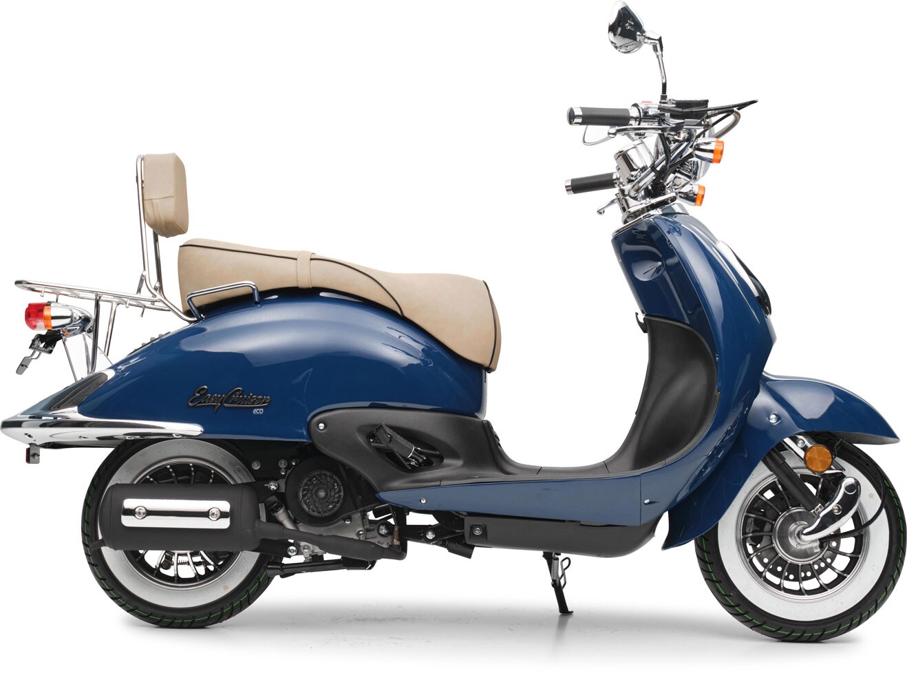 Motorroller Retro EasyCruiser Eco Dunkelblau 50ccm 45 kmh Moped Scooter