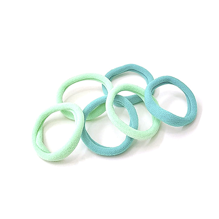(50er Set) Elastische Haargummis Haarband ohne Metall Ø4cm - Grün