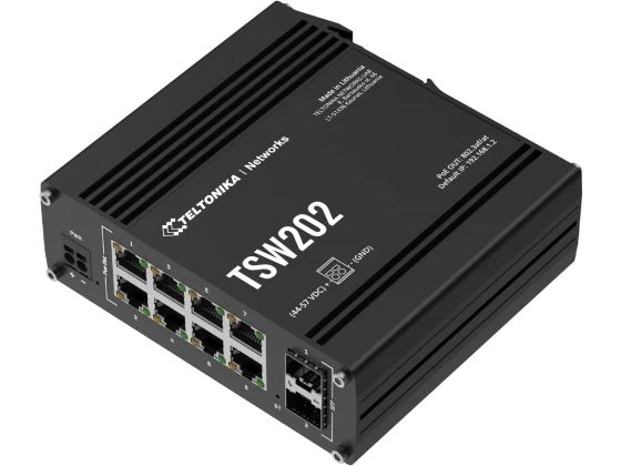 Teltonika Rail PoE  Switch TSW202 10 Port Industrial Managed PoE  Switch