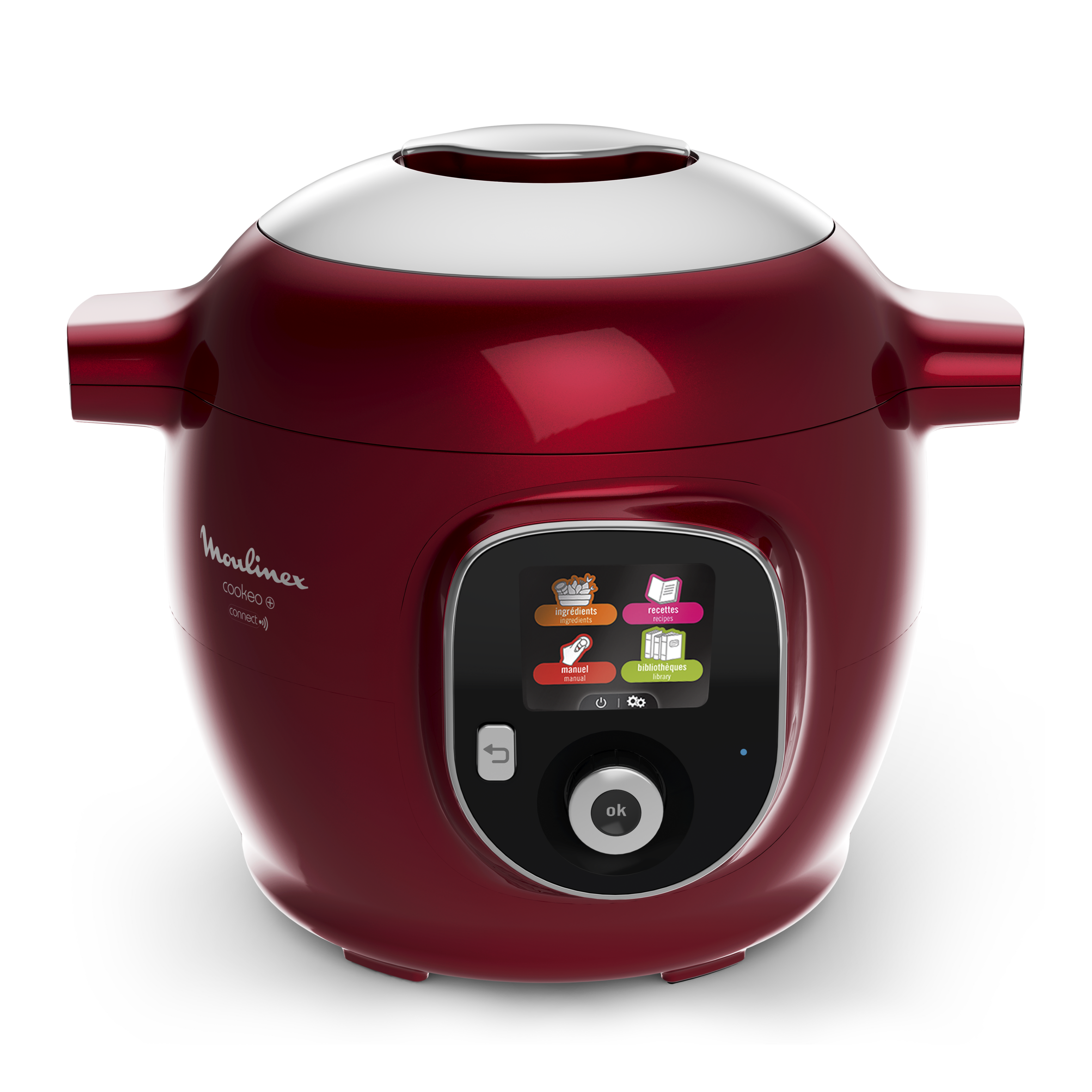 Cookeo+ Connect 200 recettes Rouge, avec éplucheur inclus