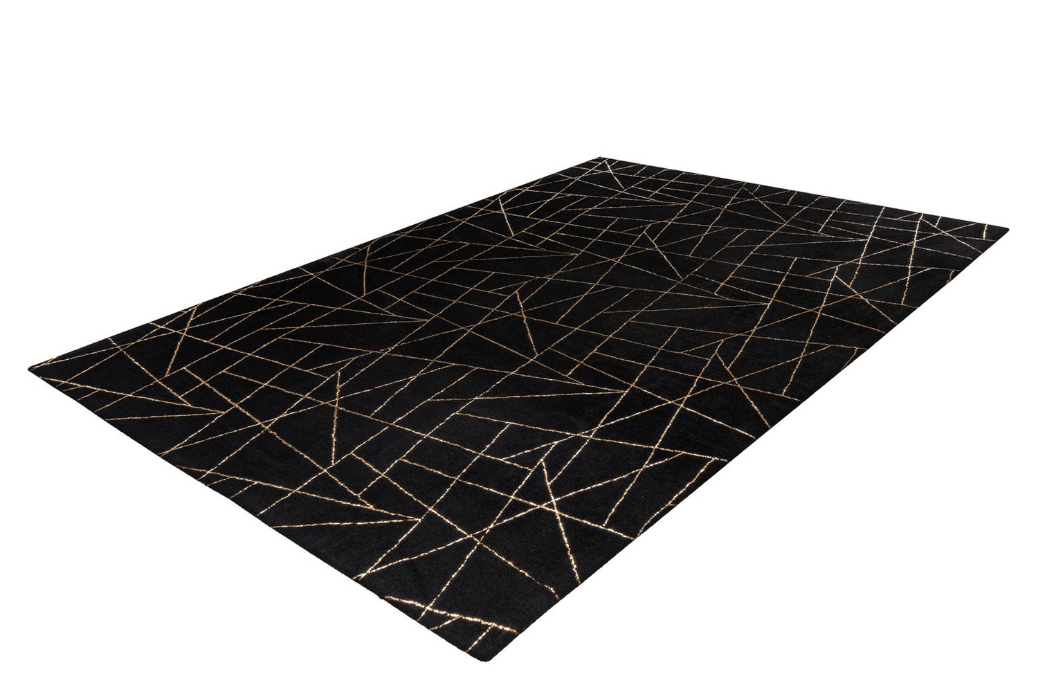 Kortpolig vloerkleed Majestique Zwart / Goud Modern 120 x 170 cm