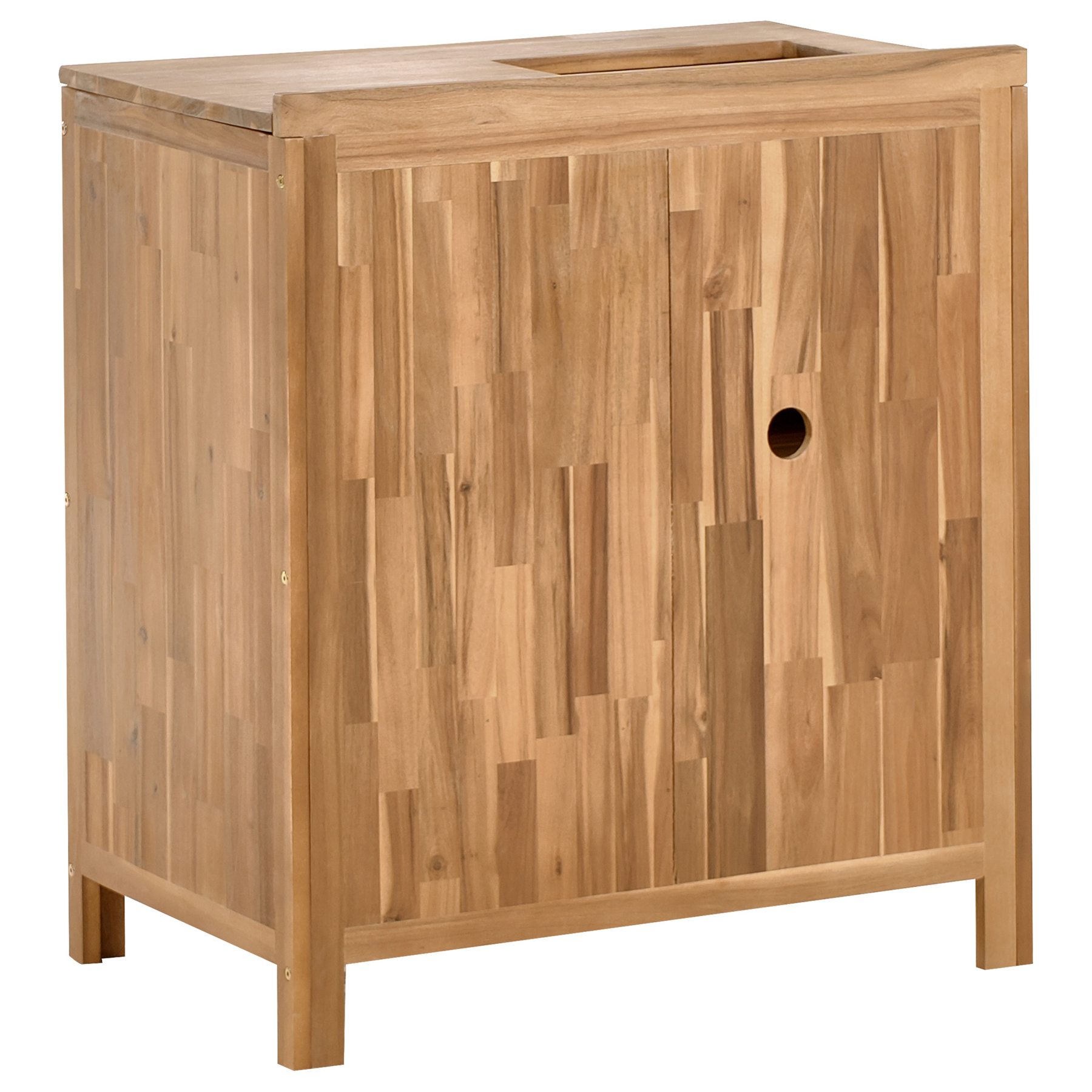 Beliani-VENOSA -Buitenkast wastafel-Zilver-50 x 80 x 90 cm-Acaciahout