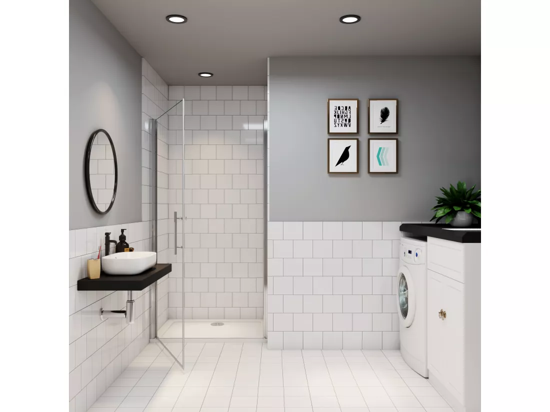 AICA Porte de Douche Battante 70x180cm, en Verre Trempé Anticalcaire 6mm, porte de douche pivotante avec Profilé chromé , Installation en Niche