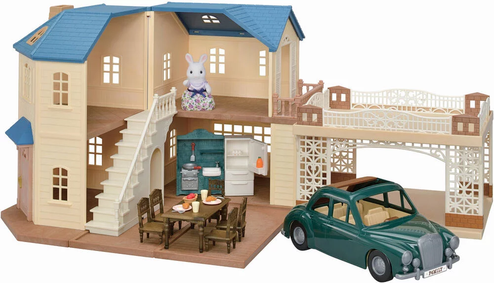 LA GRANDE MAISON ET SON ABRI VOITURE - SYLVANIAN MAISONS
