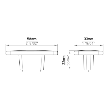 Knop Inge rvs look 58mm