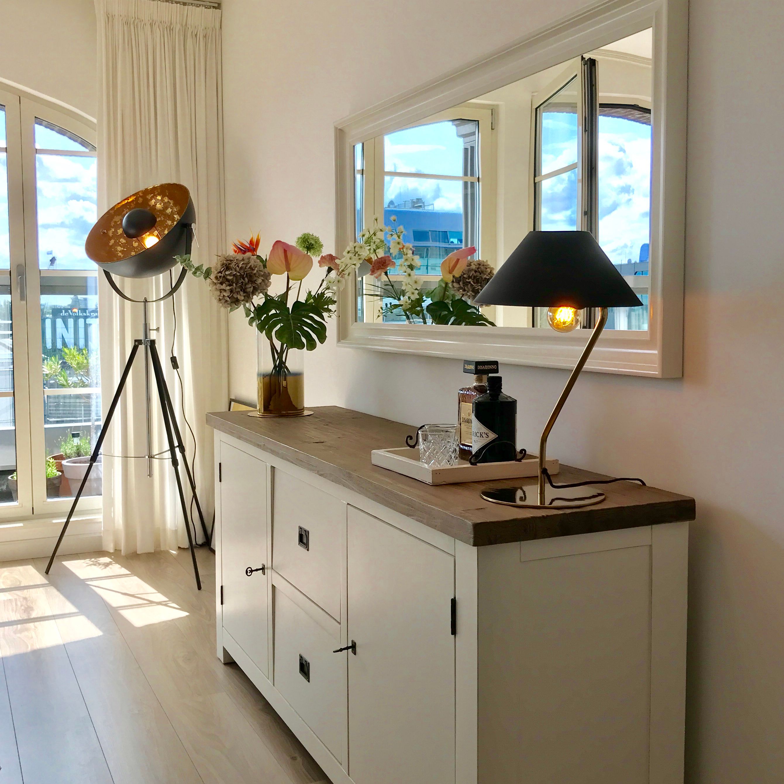 Industriële vloerlamp tripod zwart - Magna 50 Eglip