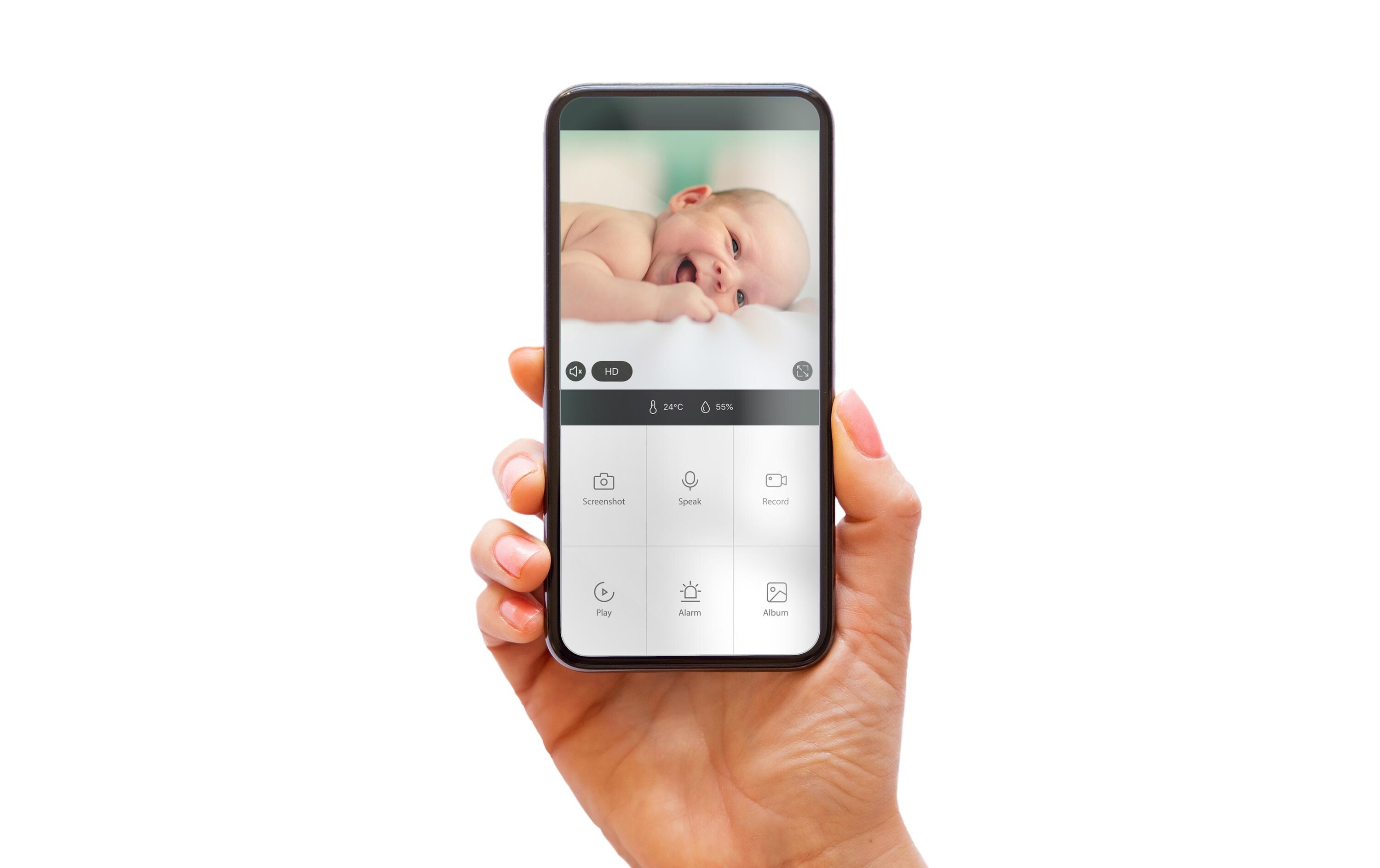 Video-Babyphone Smartbaby 10 Weiss/GrauWLAN-Babyphone mit Kamera
