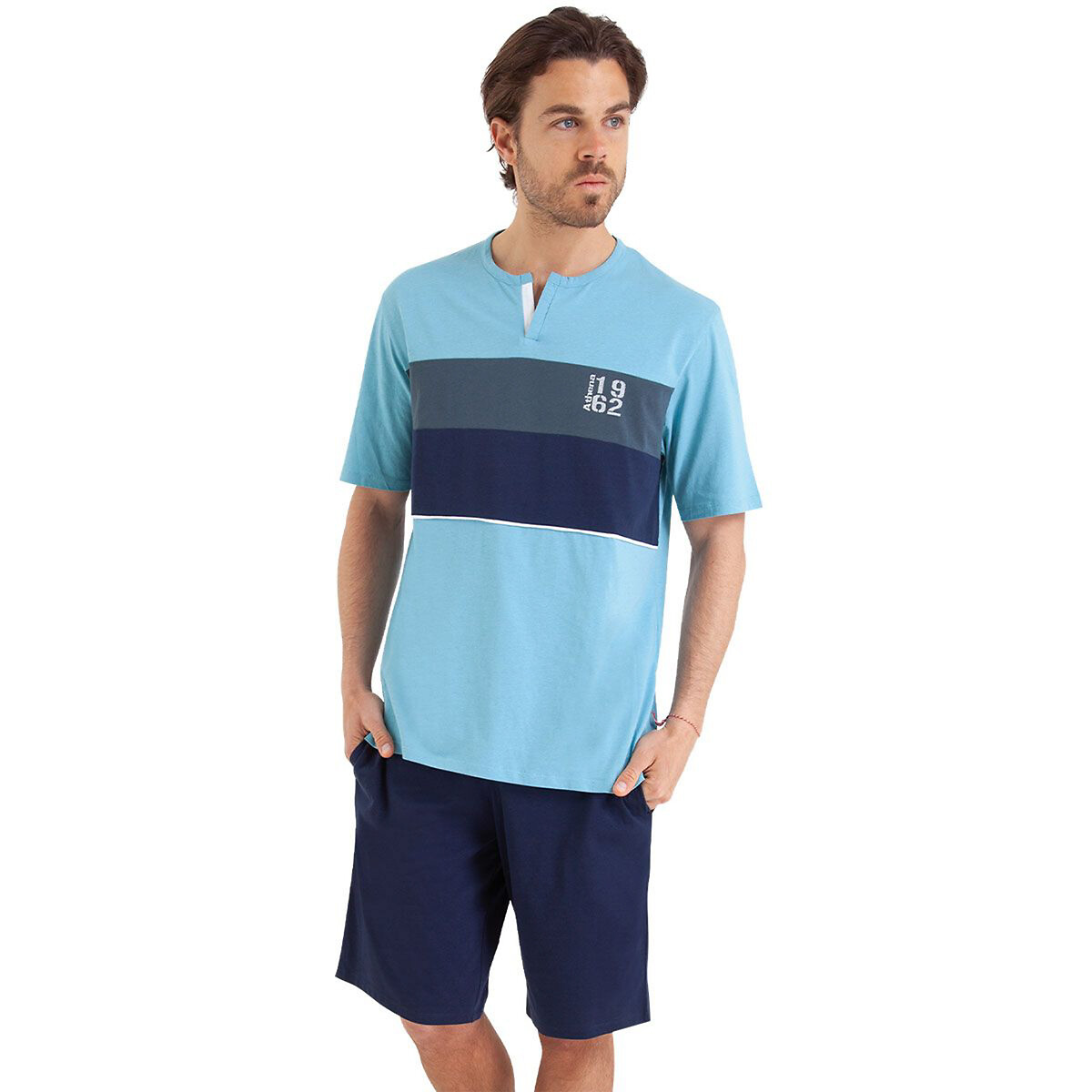 ATHENA<br>Pijama curto com decote túnica