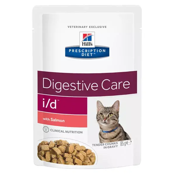 Hill's Prescription Diet Feline I/D Digestive Care Alimento Úmido Salmão 12 x 85g