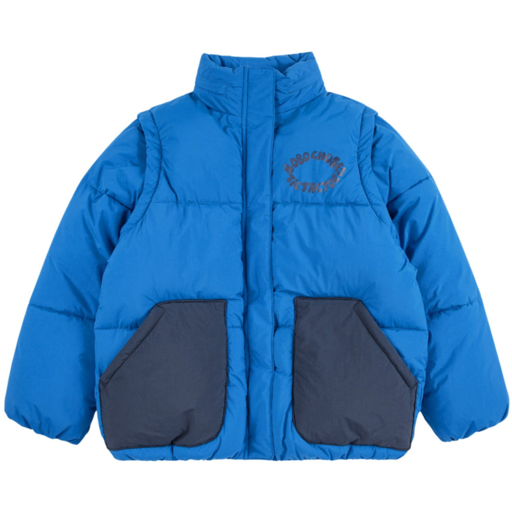 Køb Bobo Choses Blue Tic Tac Toe Vatteret Anorak