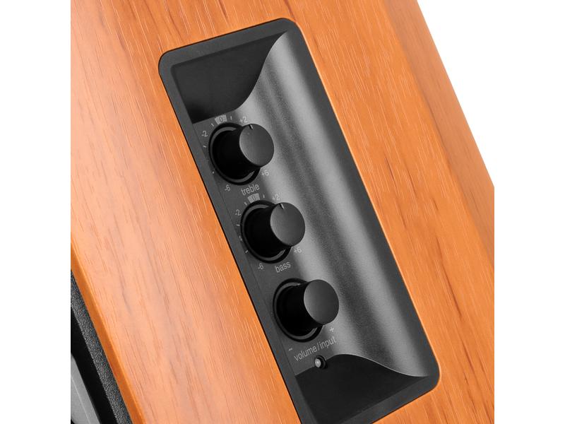 Edifier Regallautsprecher Paar R1380DB Braun, Schwarz Aktive 2.0 Regallautsprecher mit 42 Watt Leistung und Bluetooth