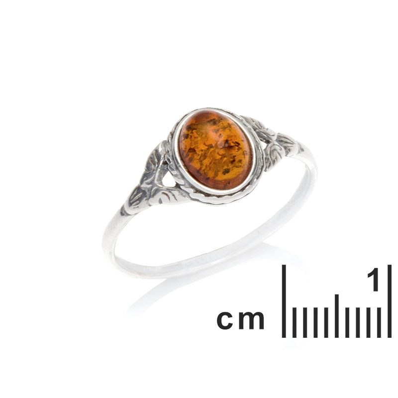 Bague argent 925 Ambre veritable de la mer Baltique