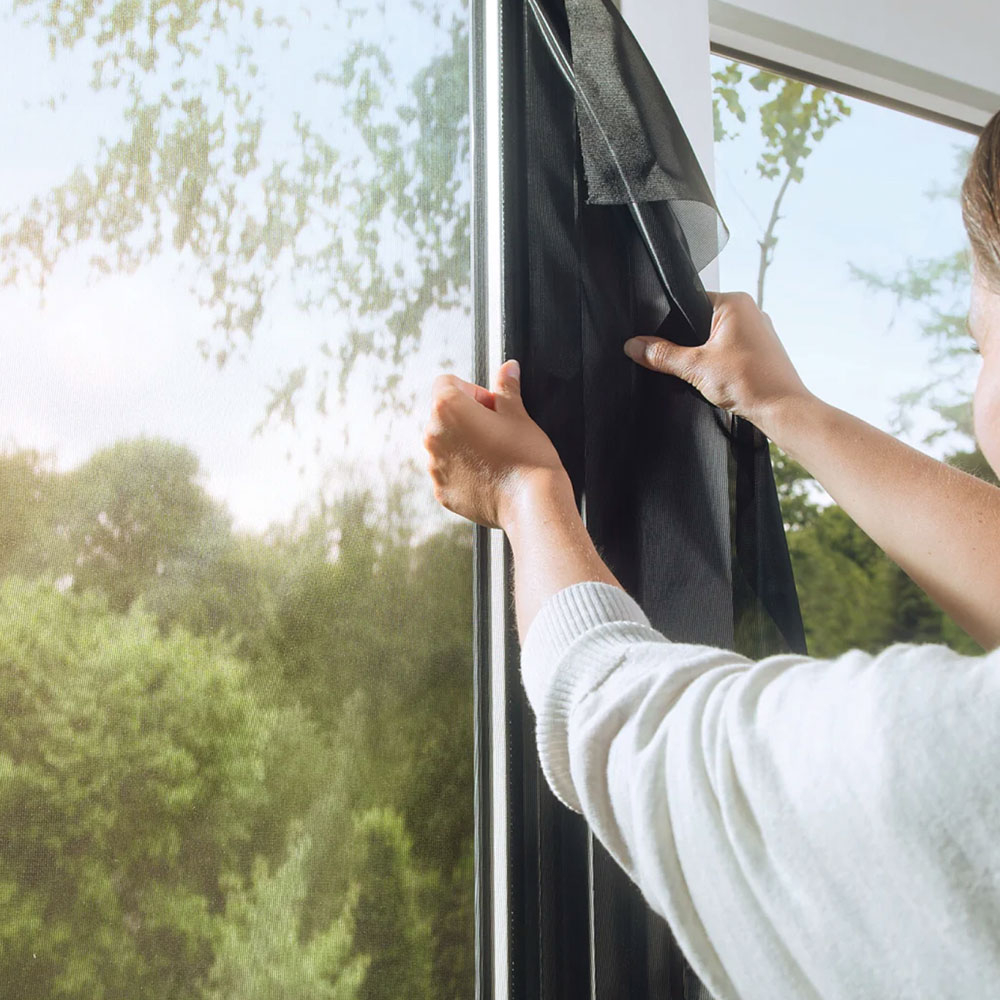 (130x150cm) Fenster Pollenschutz Gitter Insektenschutz Anti-Pollen Vorhang (55286-00000-02) - Anthrazit