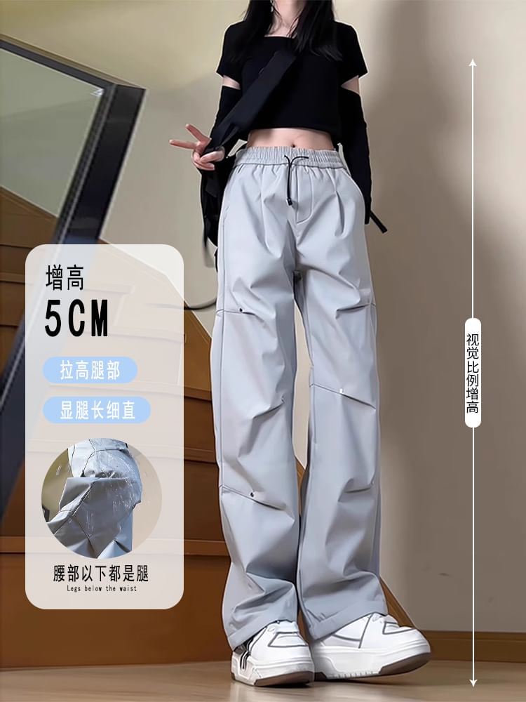 Kimeya - Hoge taille effen wijde broek