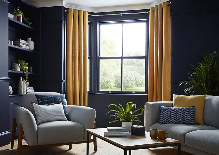 Rideau GoodHome Taowa jaune l.140 x H.260 cm