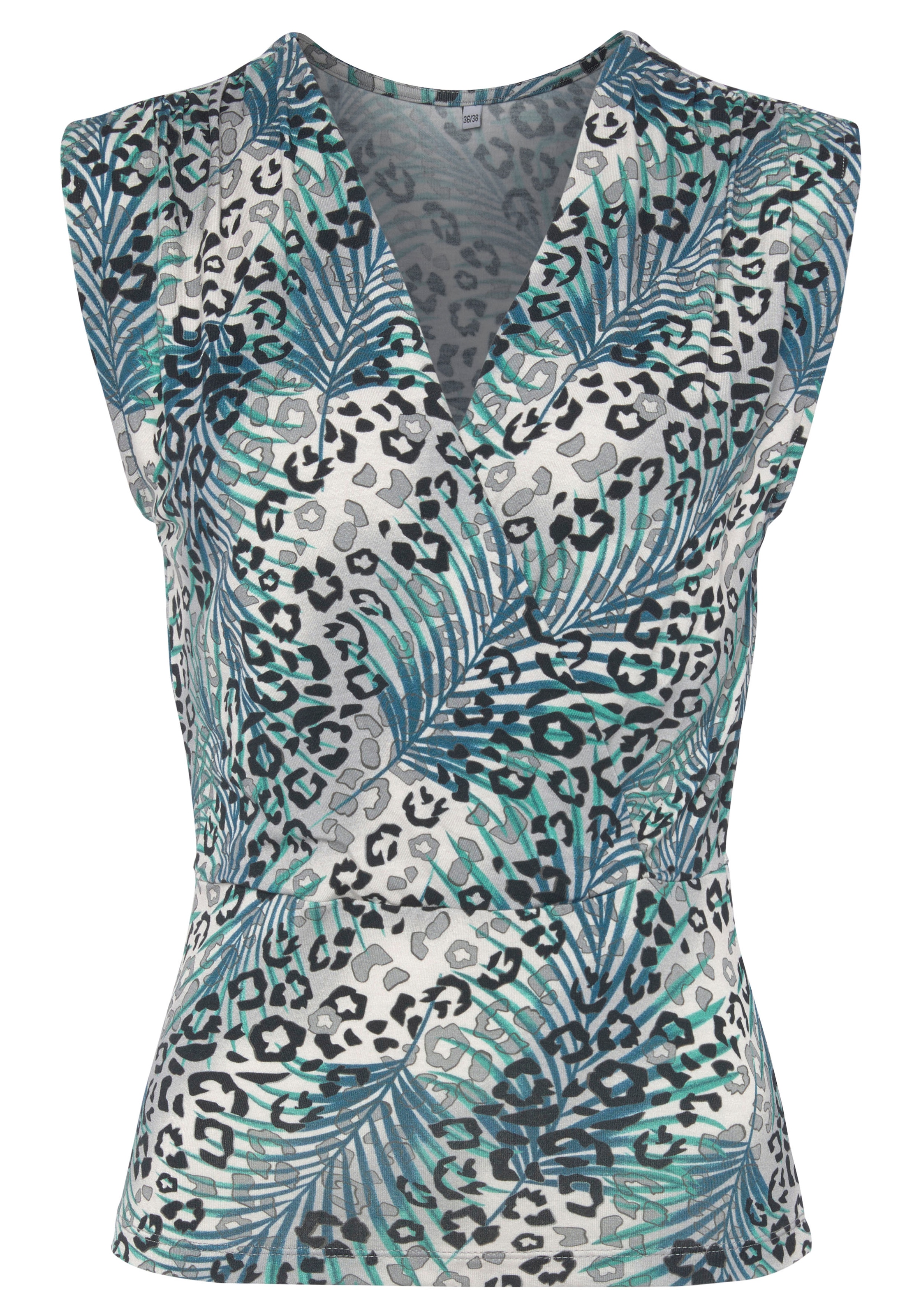 LASCANA Shirttop , mit Raffungen an der Schulter, Blusentop mit Animalprint