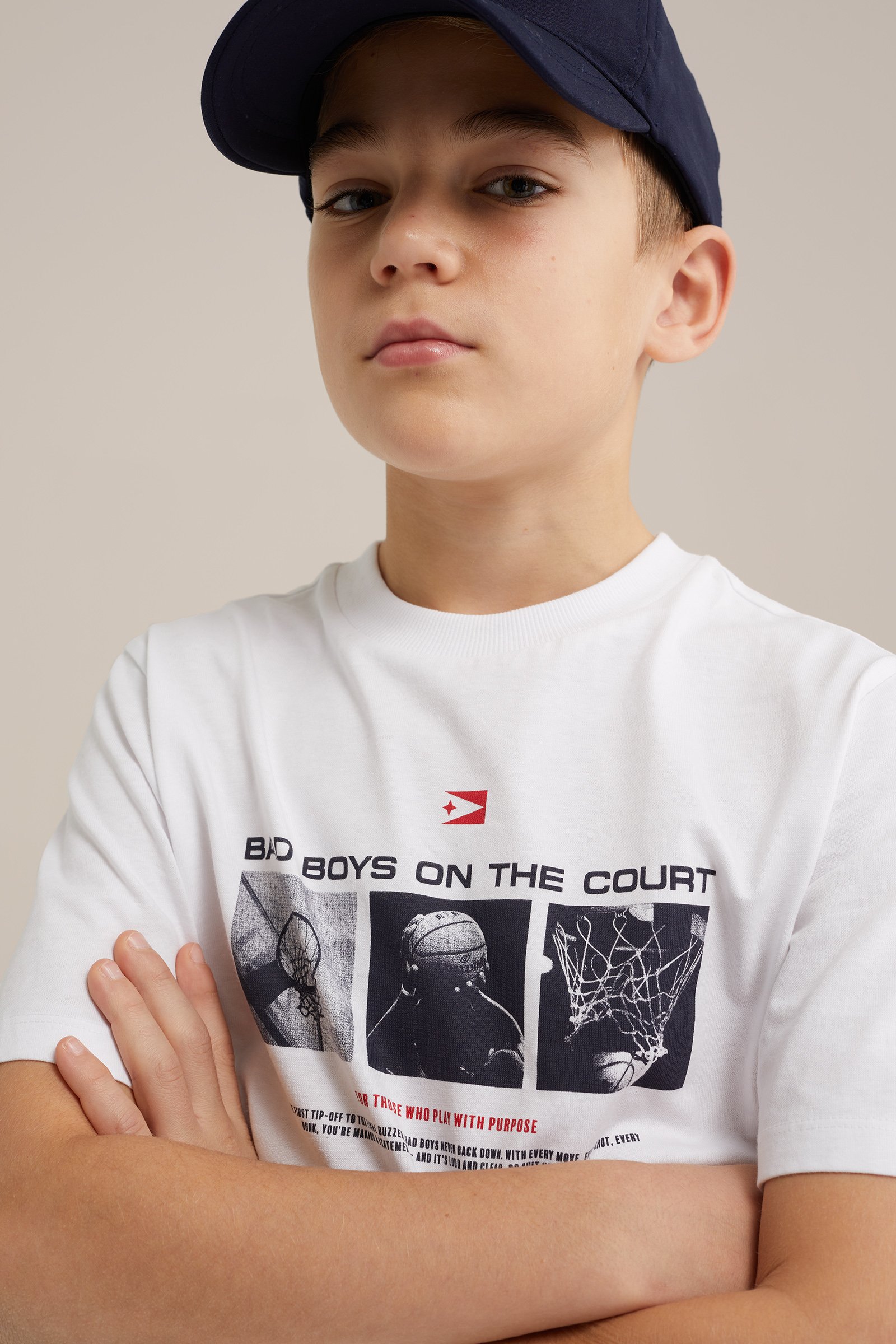Jongens T-shirt met opdruk WE Fashion Wit