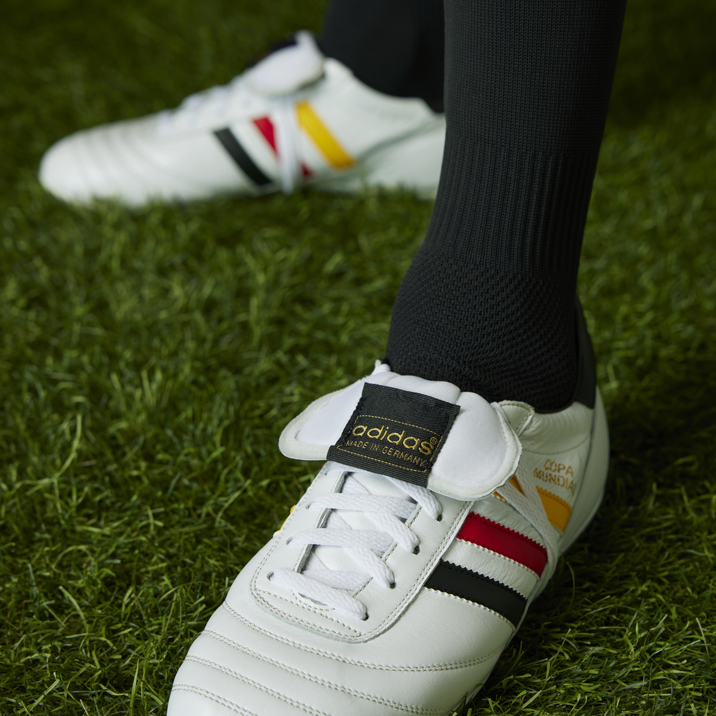 Adidas Copa Mundial Duitsland Gras Voetbalschoenen (FG) Wit Zwart Rood Geel