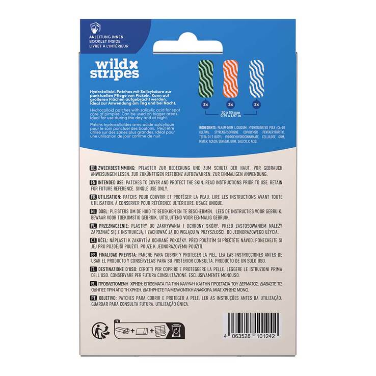 Wild Stripes Anti-Pimple Patches XL Clear, 9 St