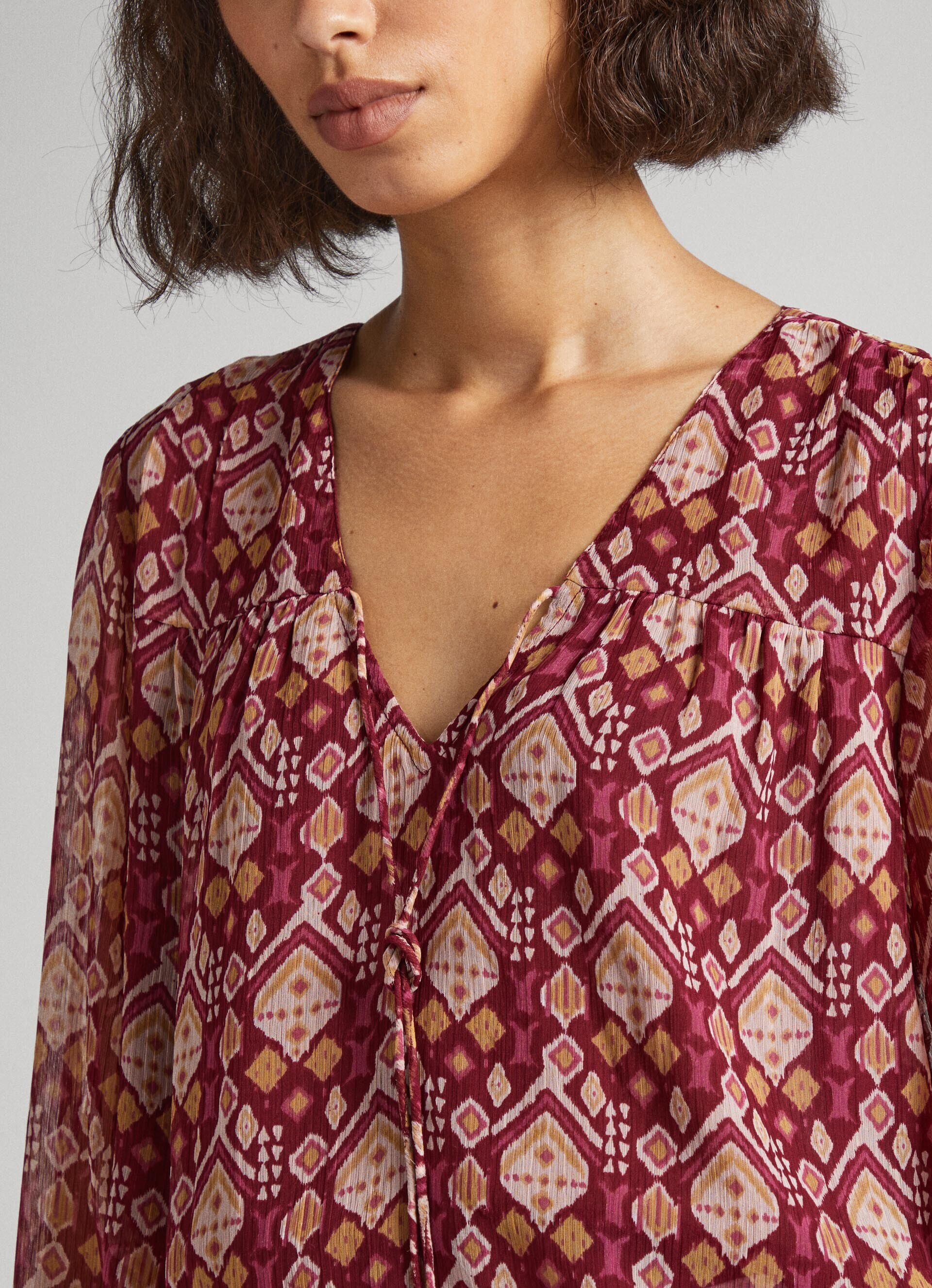 Blusa com decote em forma de fechadura - multicolorida