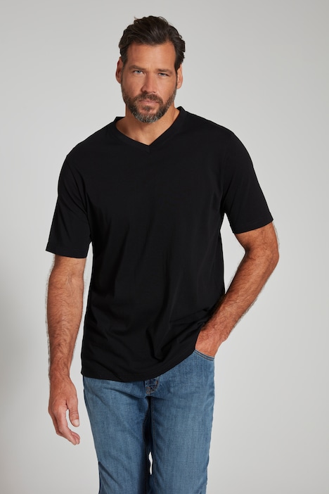 T-Shirt, Basic, V-Ausschnitt, bis 8XL