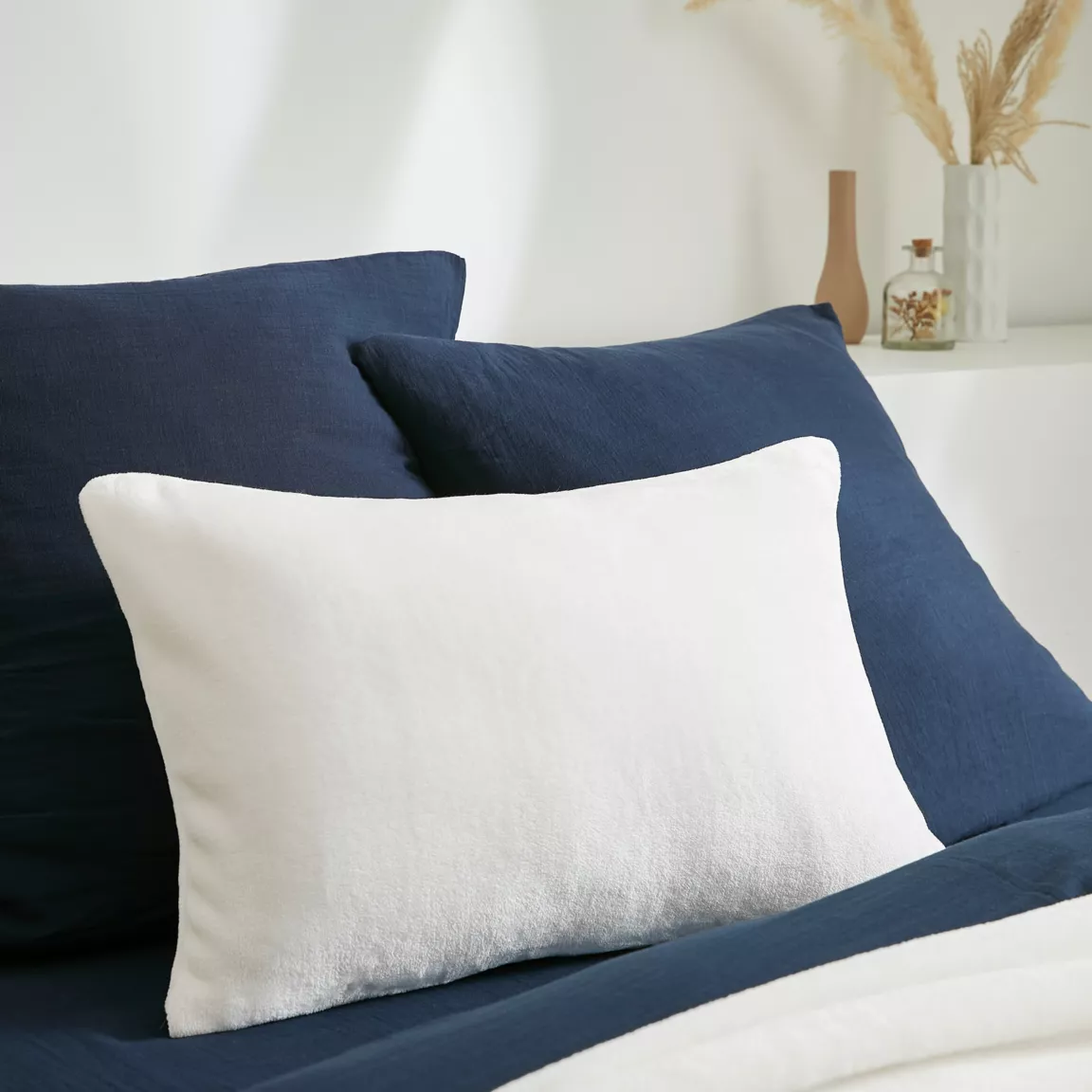 Housse de coussin rectangulaire flanelle (40 x 60 cm) Didou Ivoire