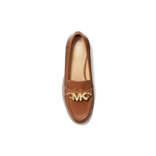 Michael Kors Tiegan Leather Loafers, Luggage, 36
