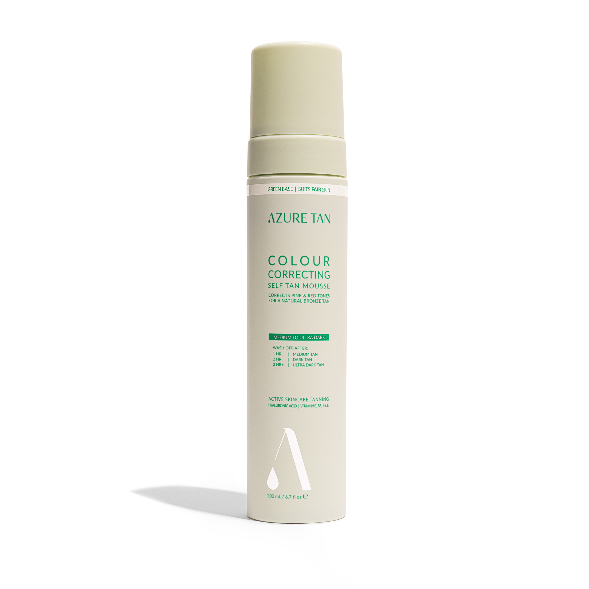 AZURE TAN Self Tan Mousse Green Base Medium to Ultra Dark
