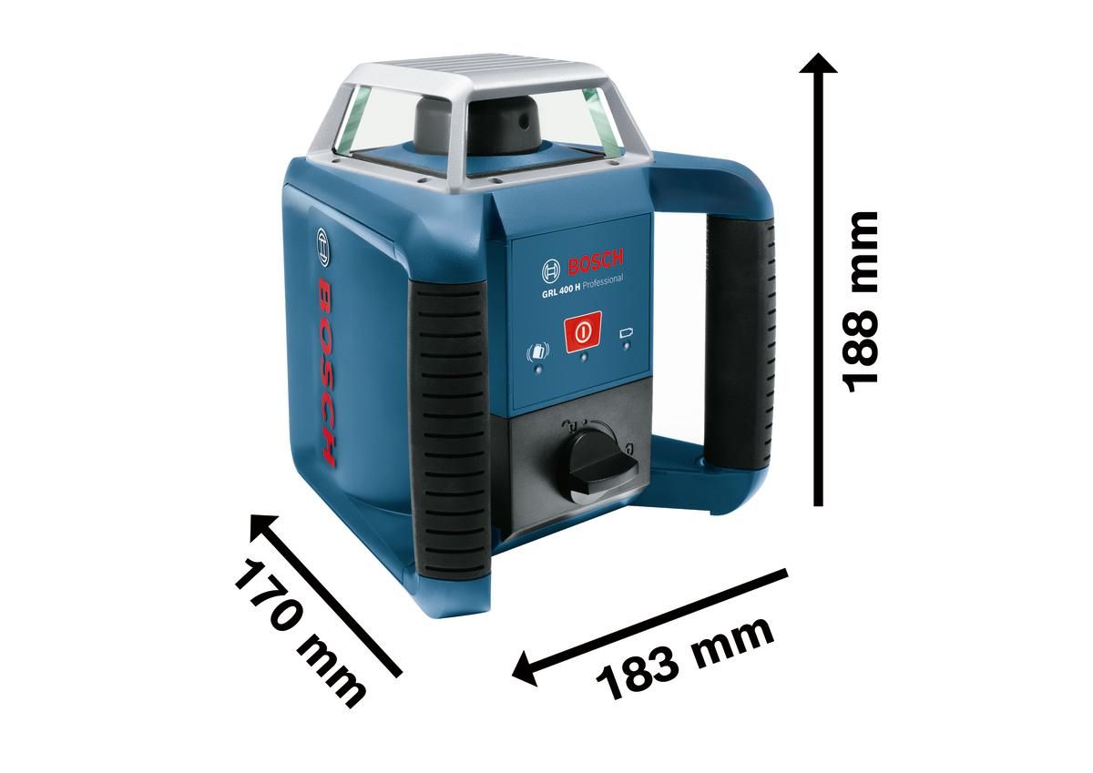 Bosch Professional GRL 400 H Rotatielaser Rood   Laserontvanger LR 1   BT152 HD Statief   GR2400 Meetlat in koffer - 06159940JY