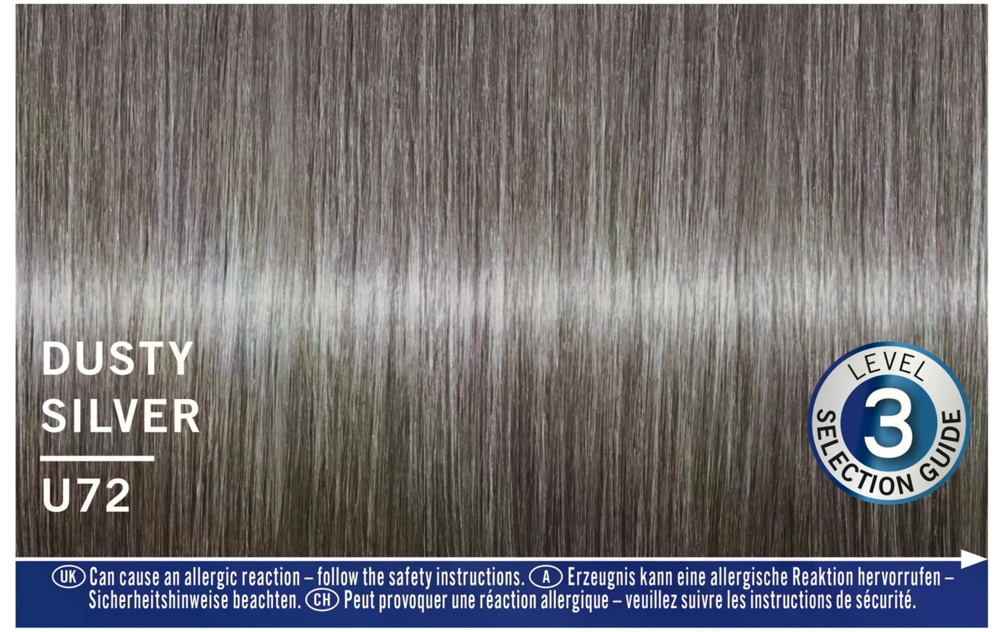 Haarcoloration Urban Metallics U72 Dusty SilverHaarfarbe mit Metall-Glanz-Booster für kühle, schimmernde Töne