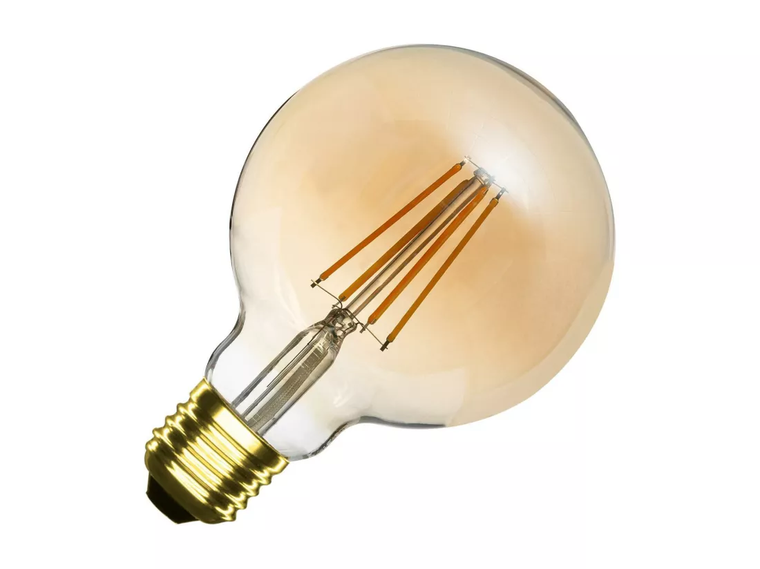 Ampoule LED Filament E27 6W 600 lm Dimmable G95 Gold No Flicker 2700K Blanc chaud