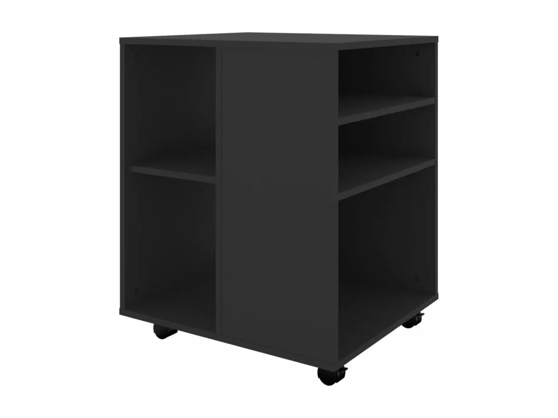 Armoire à roulettes Noir 60x53x72 cm Bois d’ingénierie