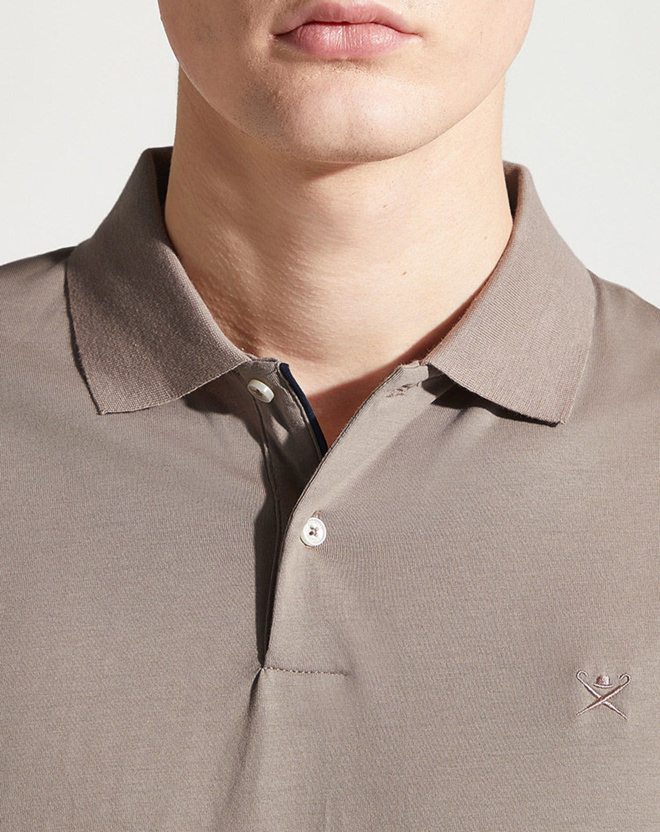 Hackett London Polo en Jersey Regular Fit uni Smart taupe