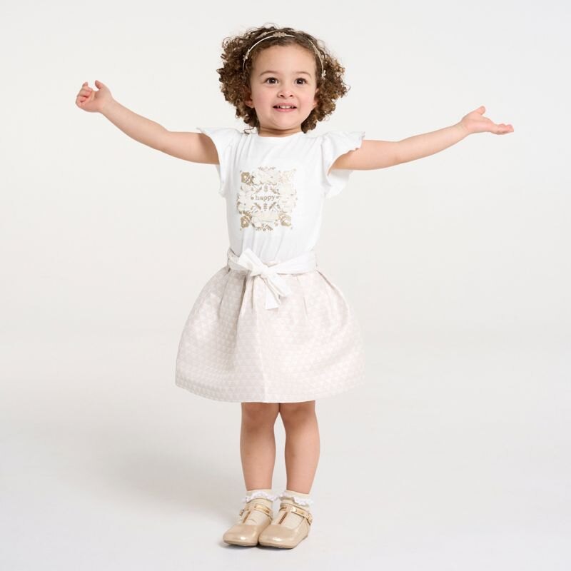 T-shirt illustration brillante blanc bébé fille Blanc