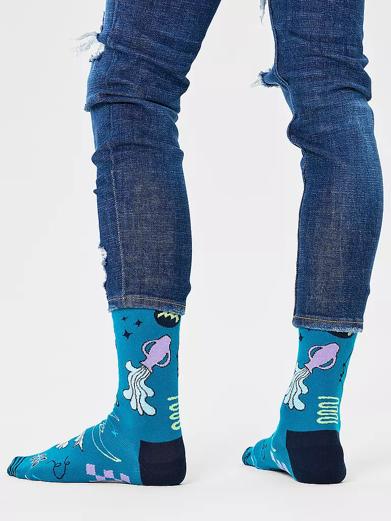 HAPPY SOCKS Herren Socken 41-46 WASSERMANN turquoise petrol