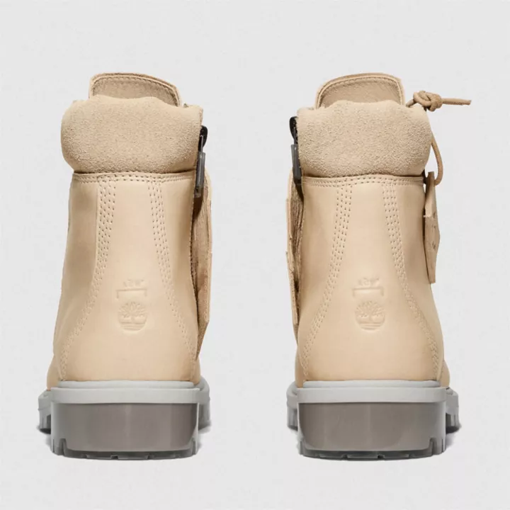 Bota feminina A-COLD-WALL* de 15 cm com zíper na cor bege
