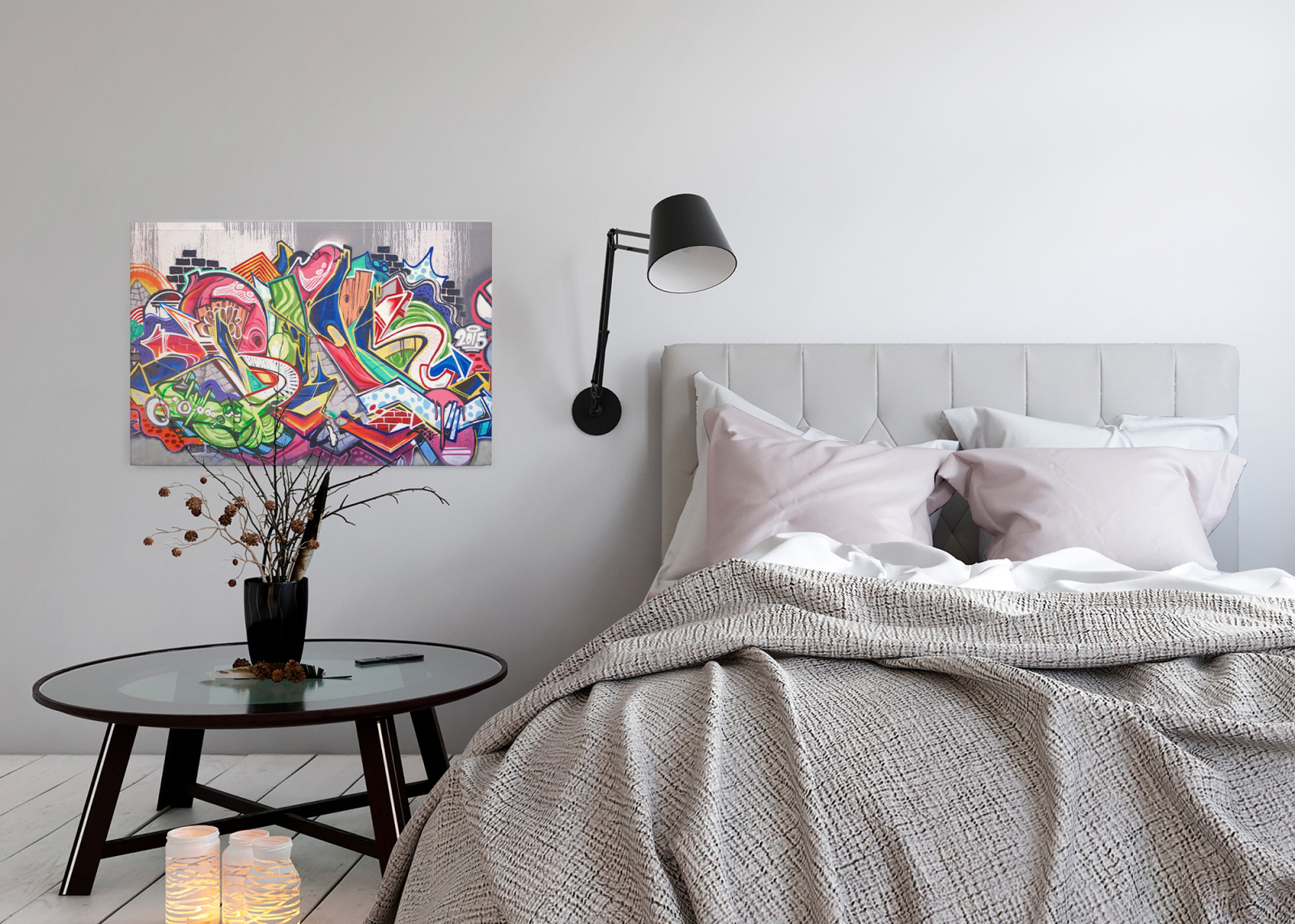 Leinwandbild GRAFITTI - bunt - 90x60 cm