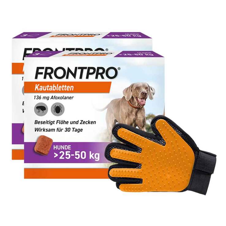 FRONTPRO 136 mg Kautabletten für Hunde 25 - 50 kg, 2x3 St
