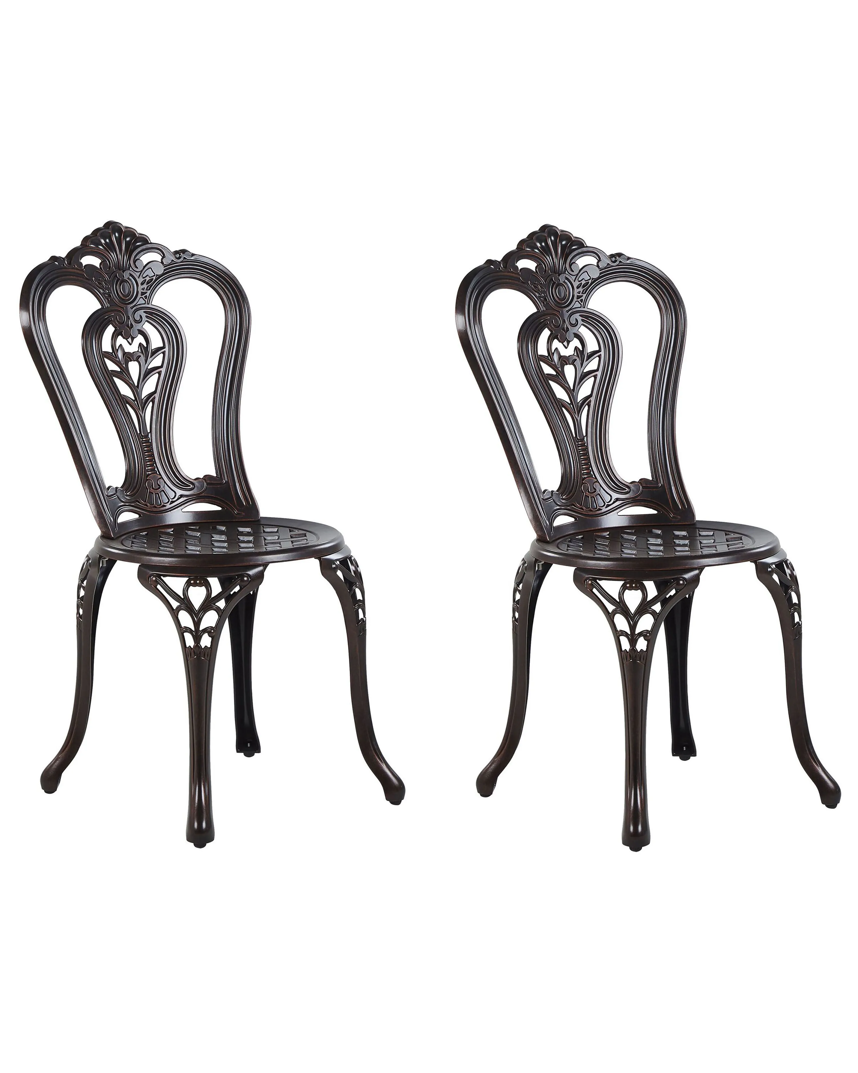 Set van 2 tuinstoelen BOVINO Metaal Donkerbruin